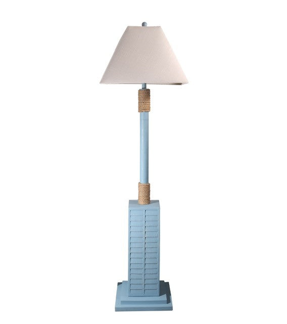Home Outfitters Aqua Blue and Nautical Rope Floor Lamp