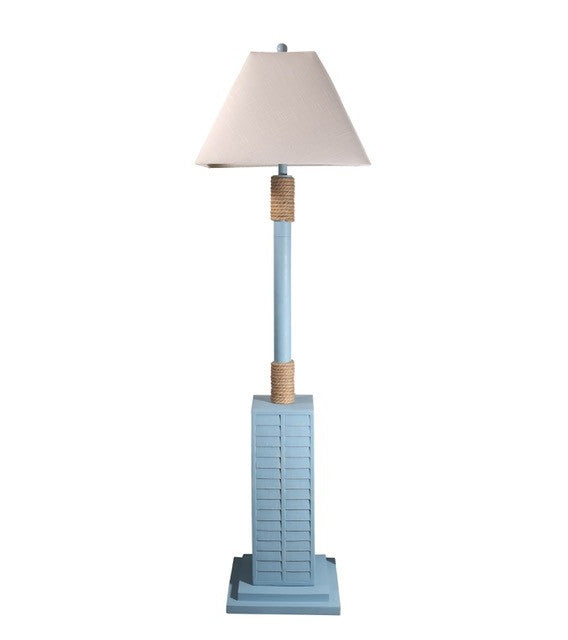 Home Outfitters Aqua Blue and Nautical Rope Floor Lamp