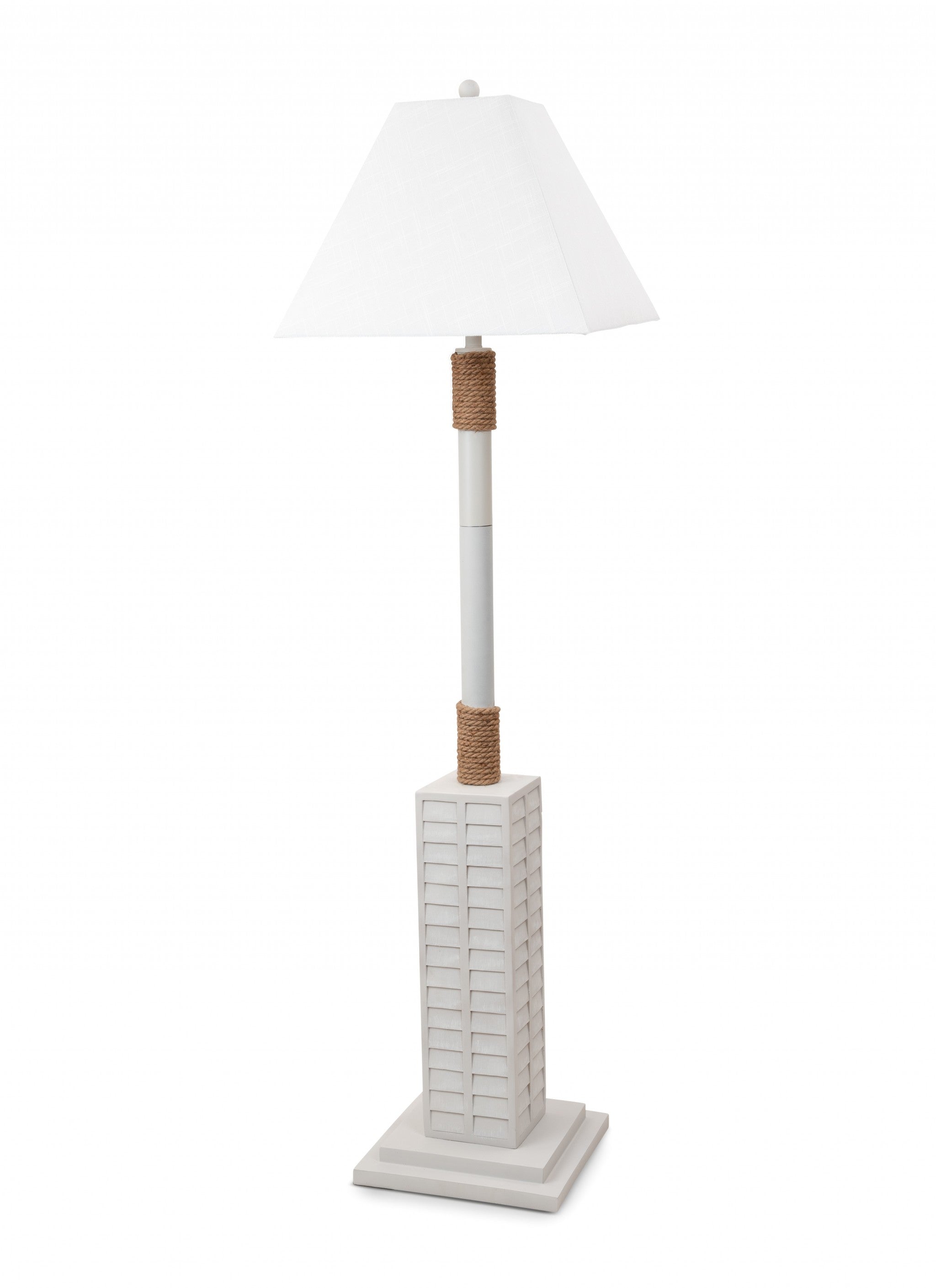 Home Outfitters Bright White and Nautical Rope Floor Lamp