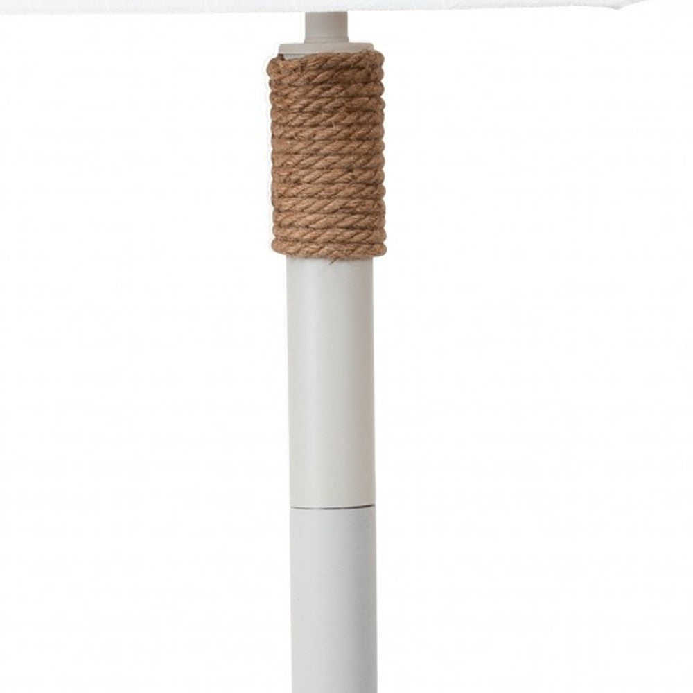 Home Outfitters Bright White and Nautical Rope Floor Lamp