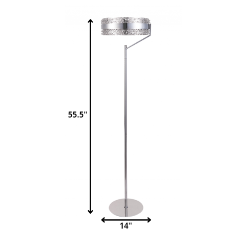 Home Outfitters Pierced Bling Halo LED Floor Lamp