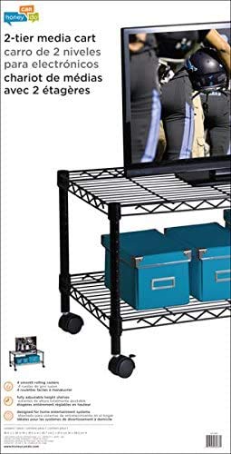 Honey Can Do 2-Tier Media Cart CRT-03937 Black