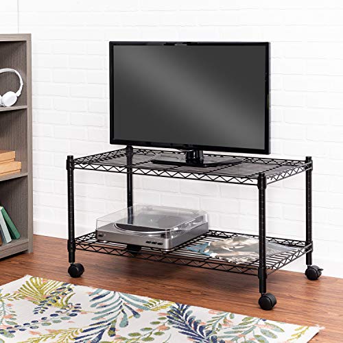 Honey Can Do 2-Tier Media Cart CRT-03937 Black