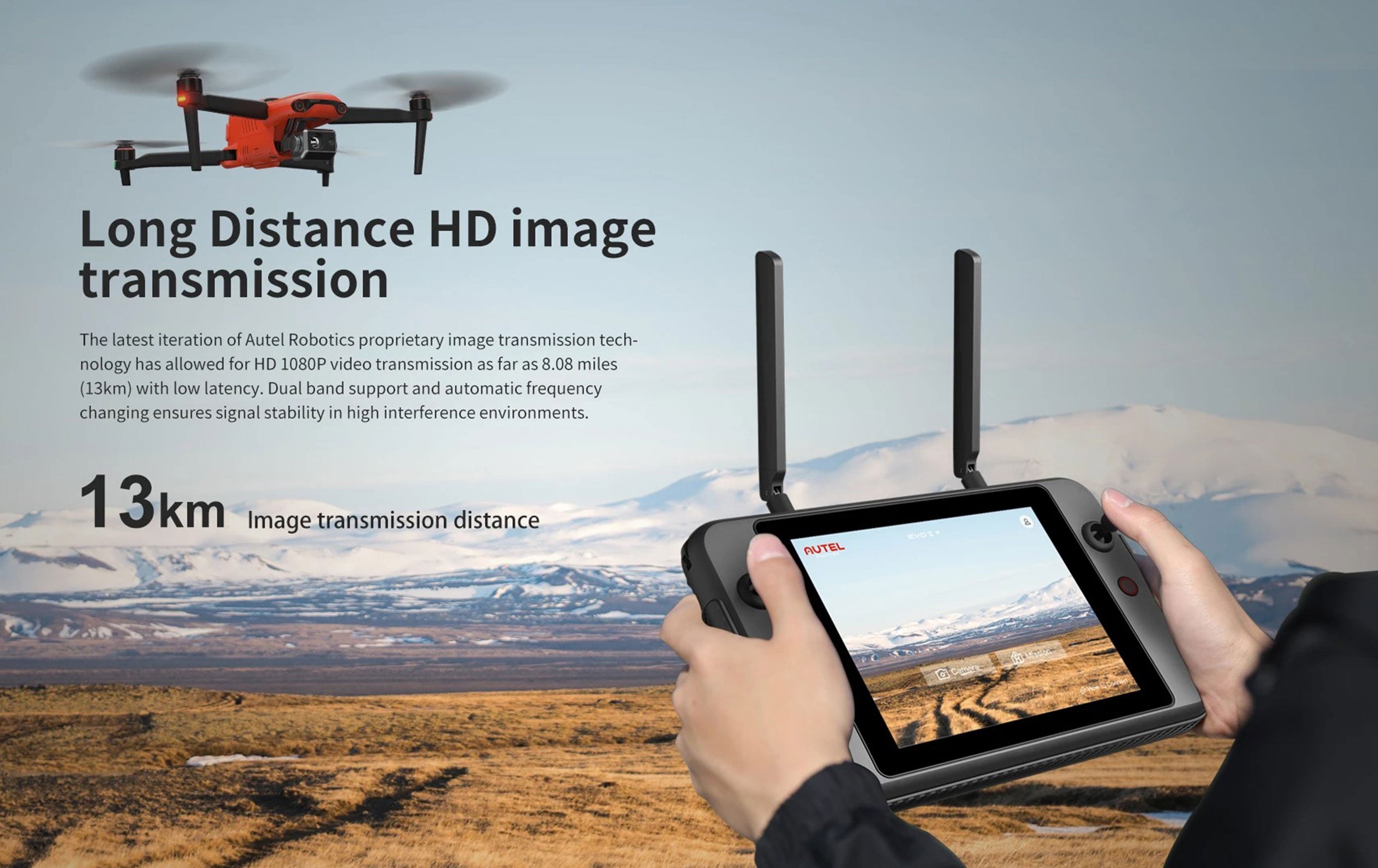 Autel Robotics EVO II Drones Smart Controller 13KM HD transimission range
