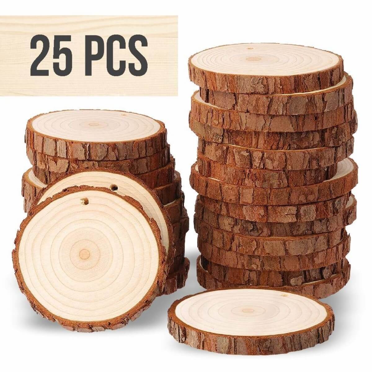 Wood Slices - Set of 25/50 tree slices & wood discs (only US)