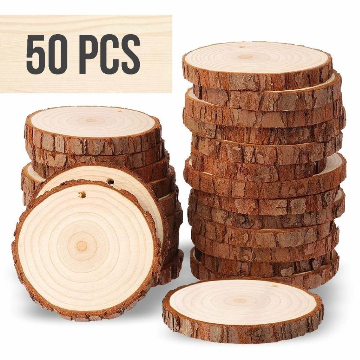 Wood Slices - Set of 25/50 tree slices & wood discs (only US)