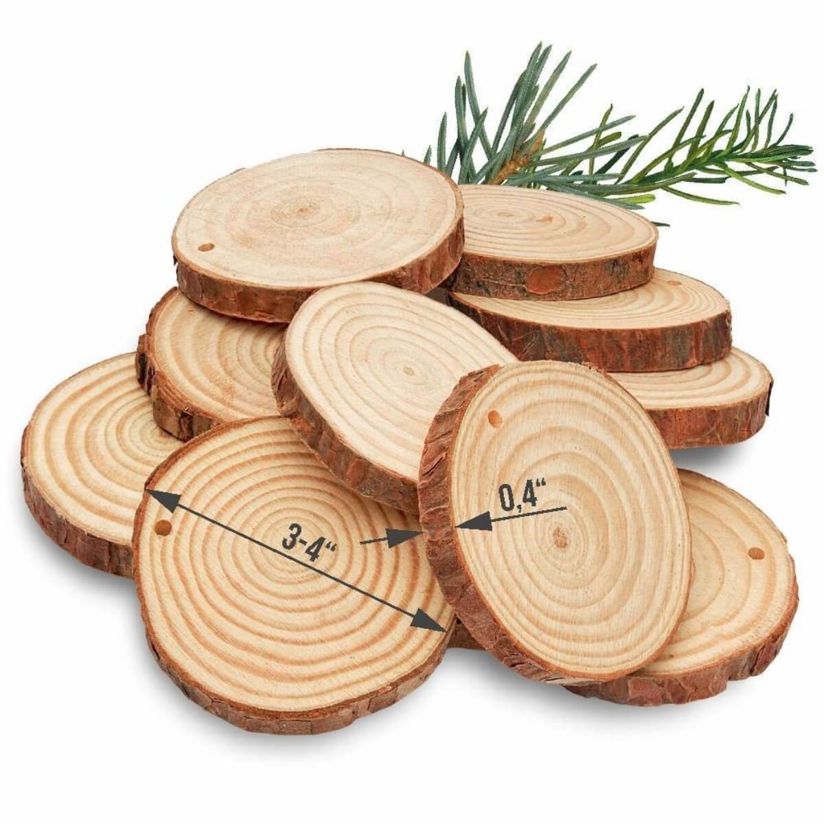 Wood Slices - Set of 25/50 tree slices & wood discs (only US)