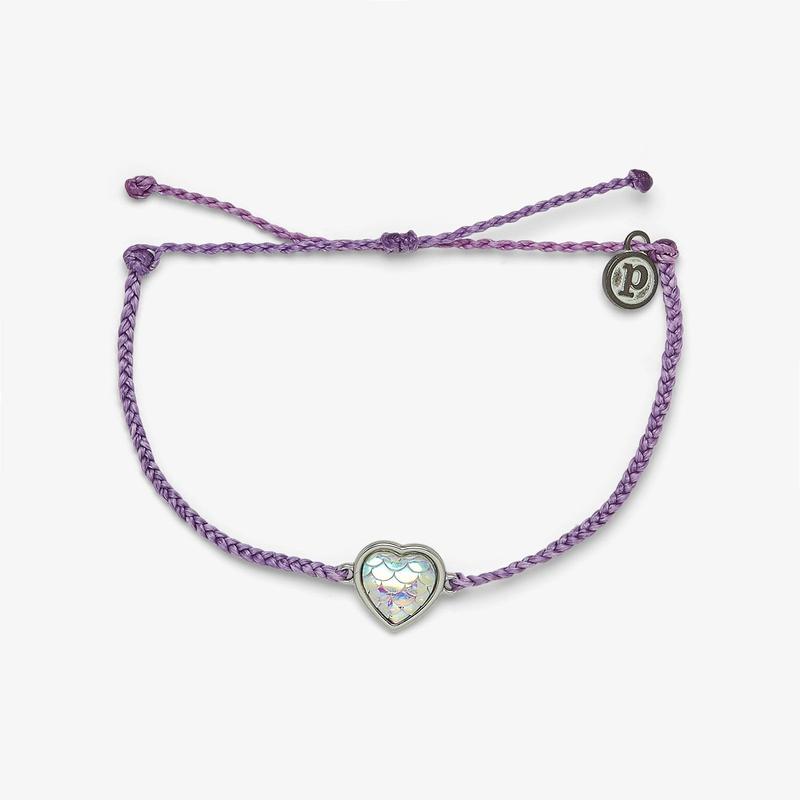 Mermaid Heart Charm Light Purple Bracelet