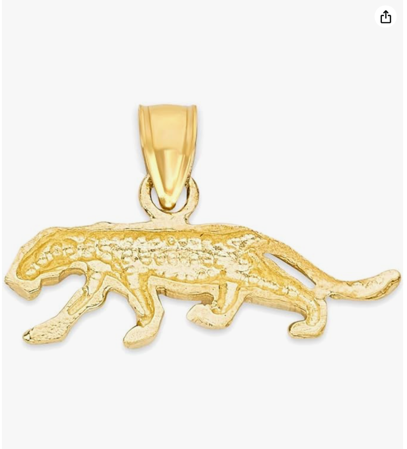 10K Gold Jaguar Necklace Leopard Cheetah Pendant Panther Jewelry Lion Birthday Gift Solid 10k Gold