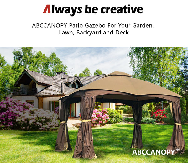 ABCCANOPY 10 x 12 Gazebo Universal Privacy Curtain Set Protecting Side Walls for #GF-12S004B-1 Beige 
