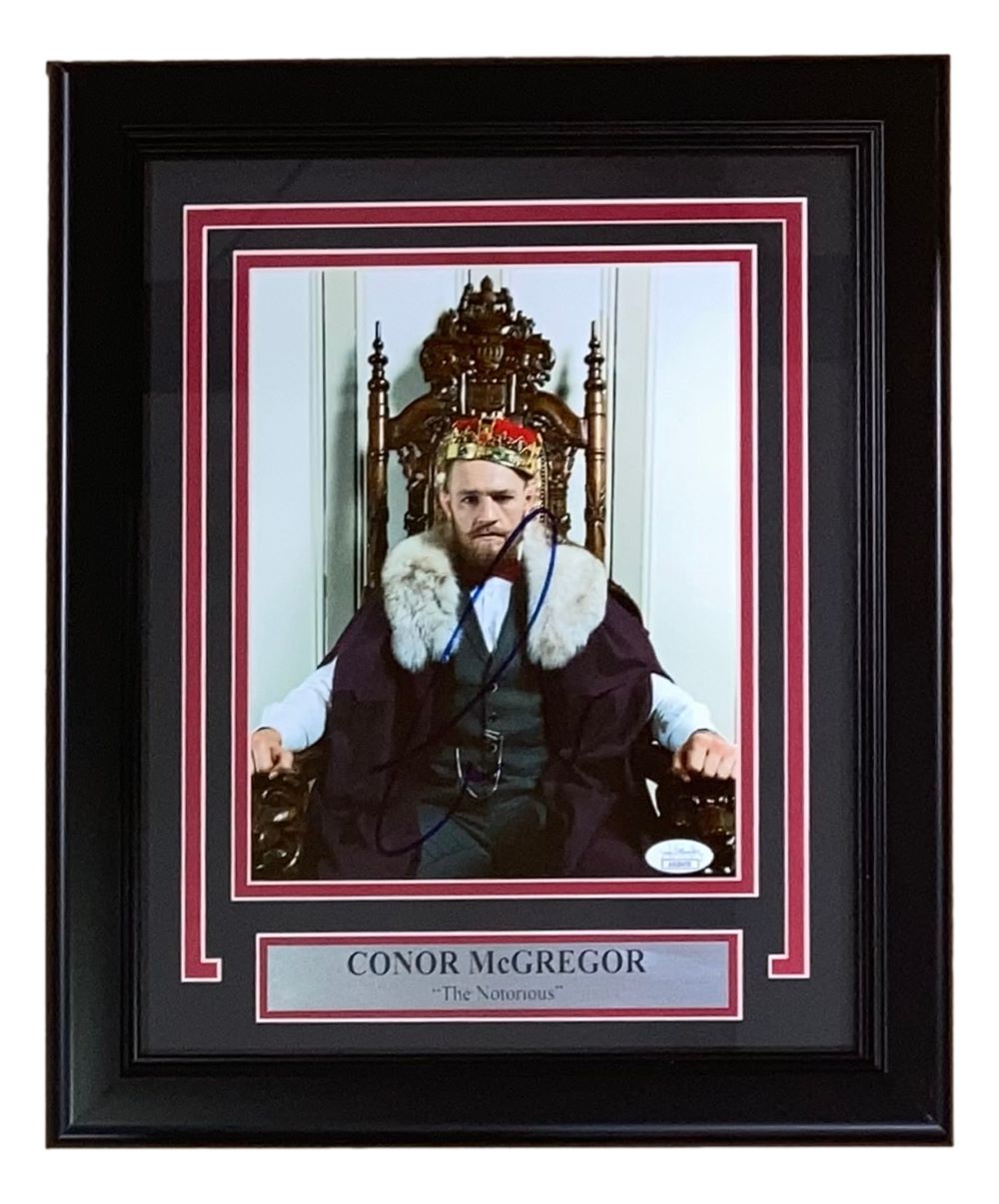 Conor McGregor Signed Framed 8x10 UFC Throne Photo JSA