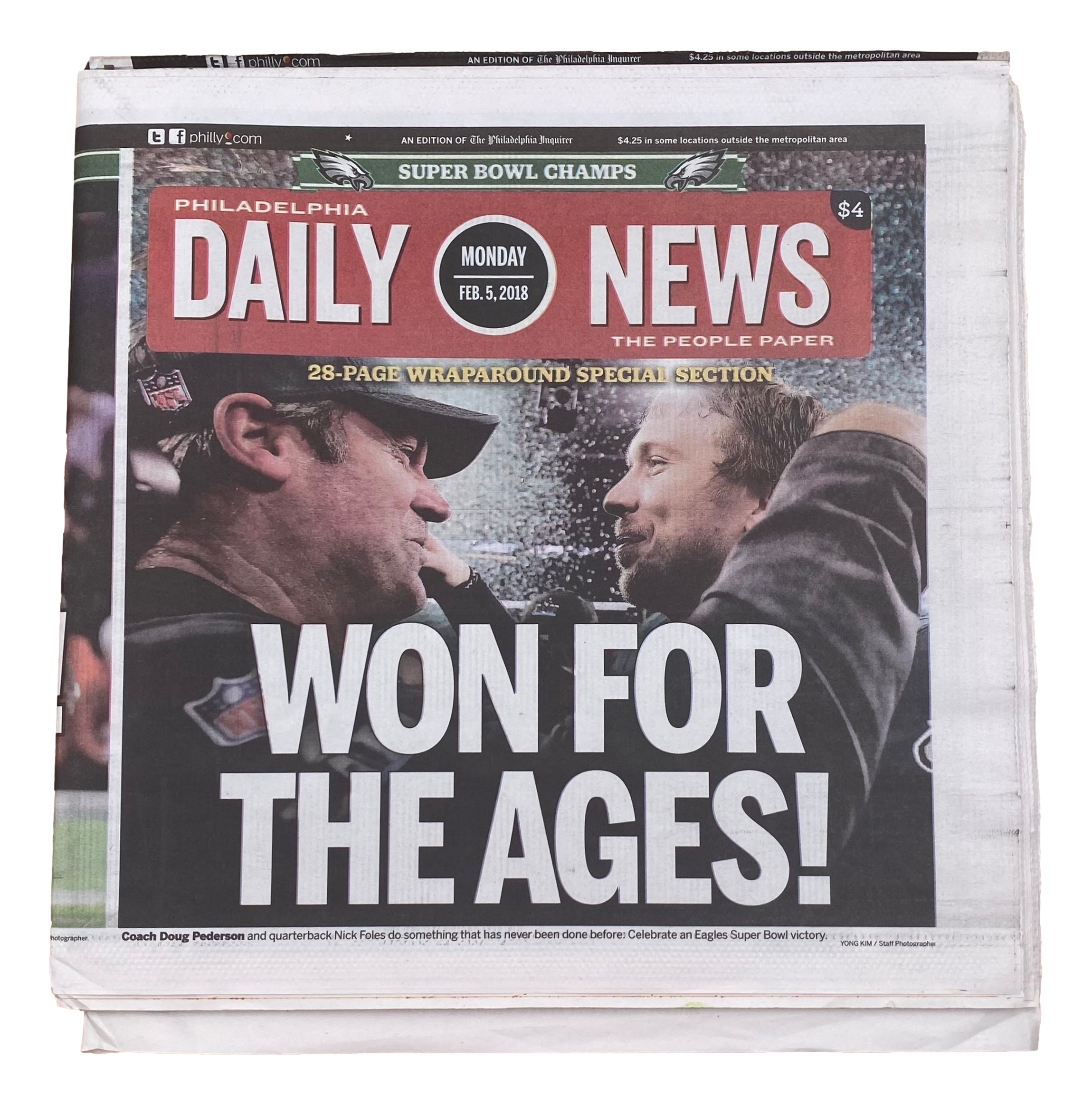 Philadelphia Eagles Daily News Sports February 5, 2018 Newspaper