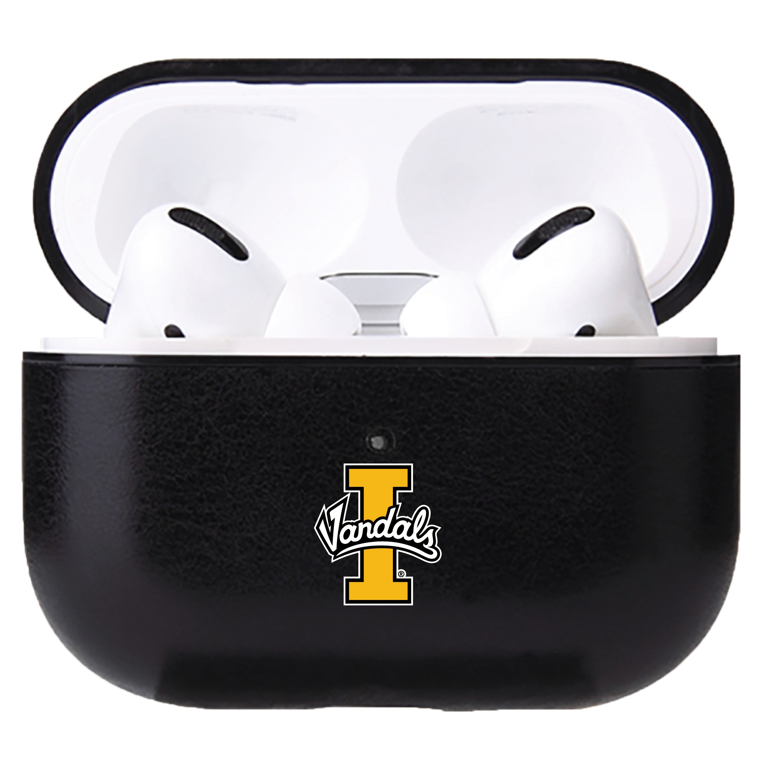 Fan Brander Black Leatherette Apple AirPod case with Idaho Vandals Primary Logo