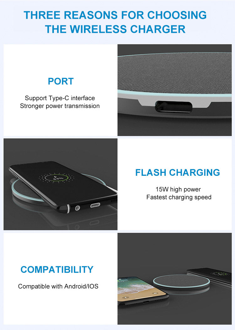 Fan Brander Grey 15W Wireless Charger with North Carolina A&T Aggies Primary Logo