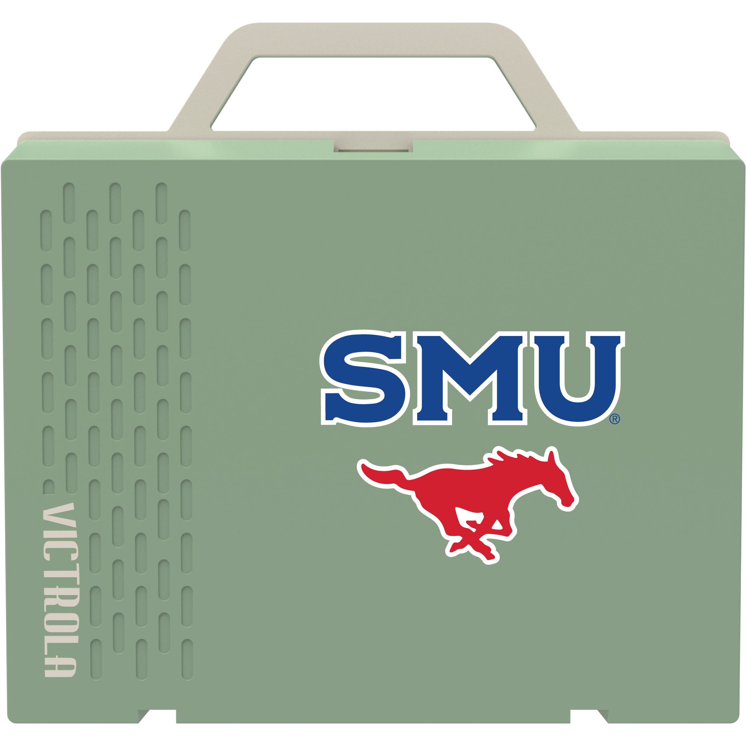 Victrola Re-Spin Sustainable Bluetooth Suitcase Record Player with SMU Mustangs Primary Logo