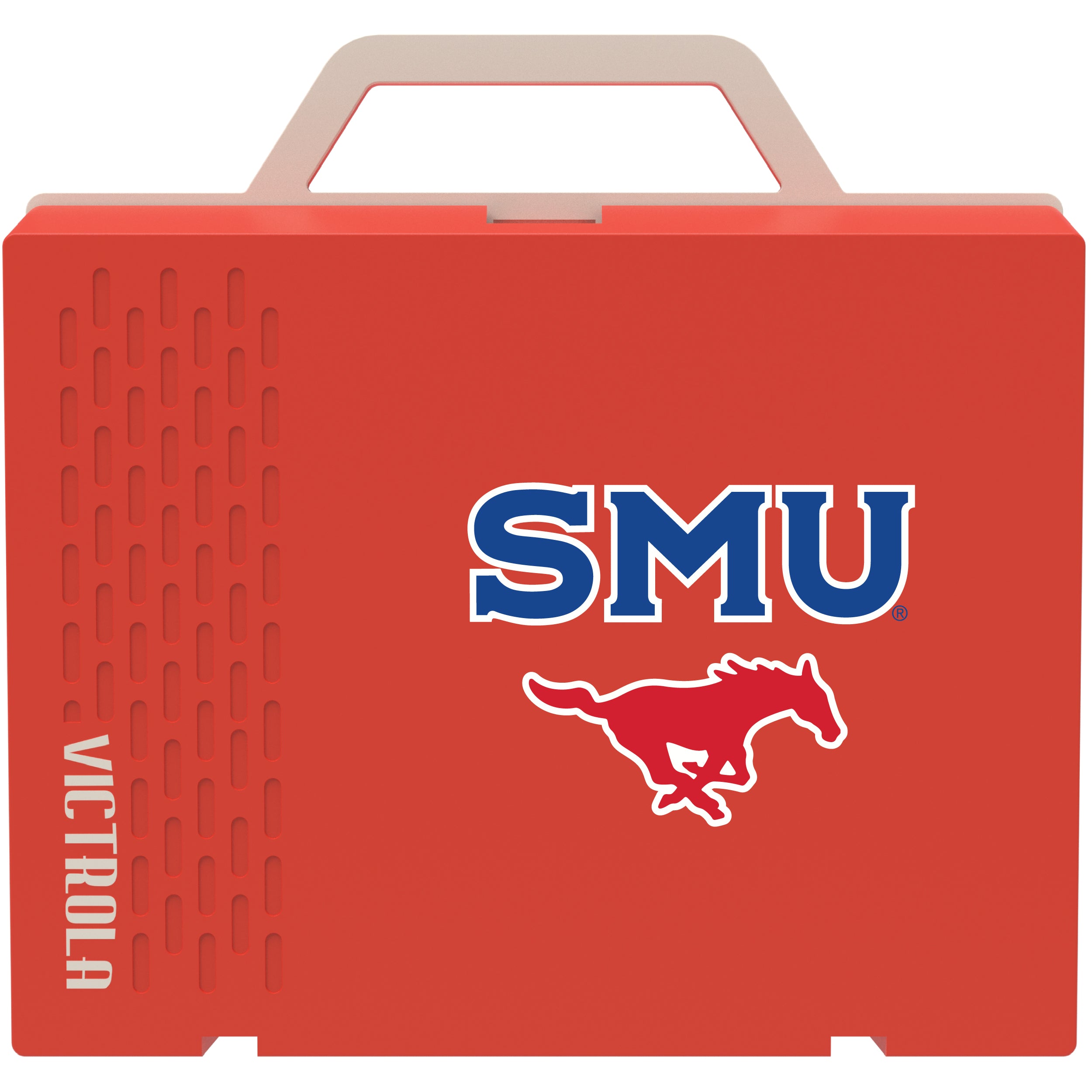 Victrola Re-Spin Sustainable Bluetooth Suitcase Record Player with SMU Mustangs Primary Logo