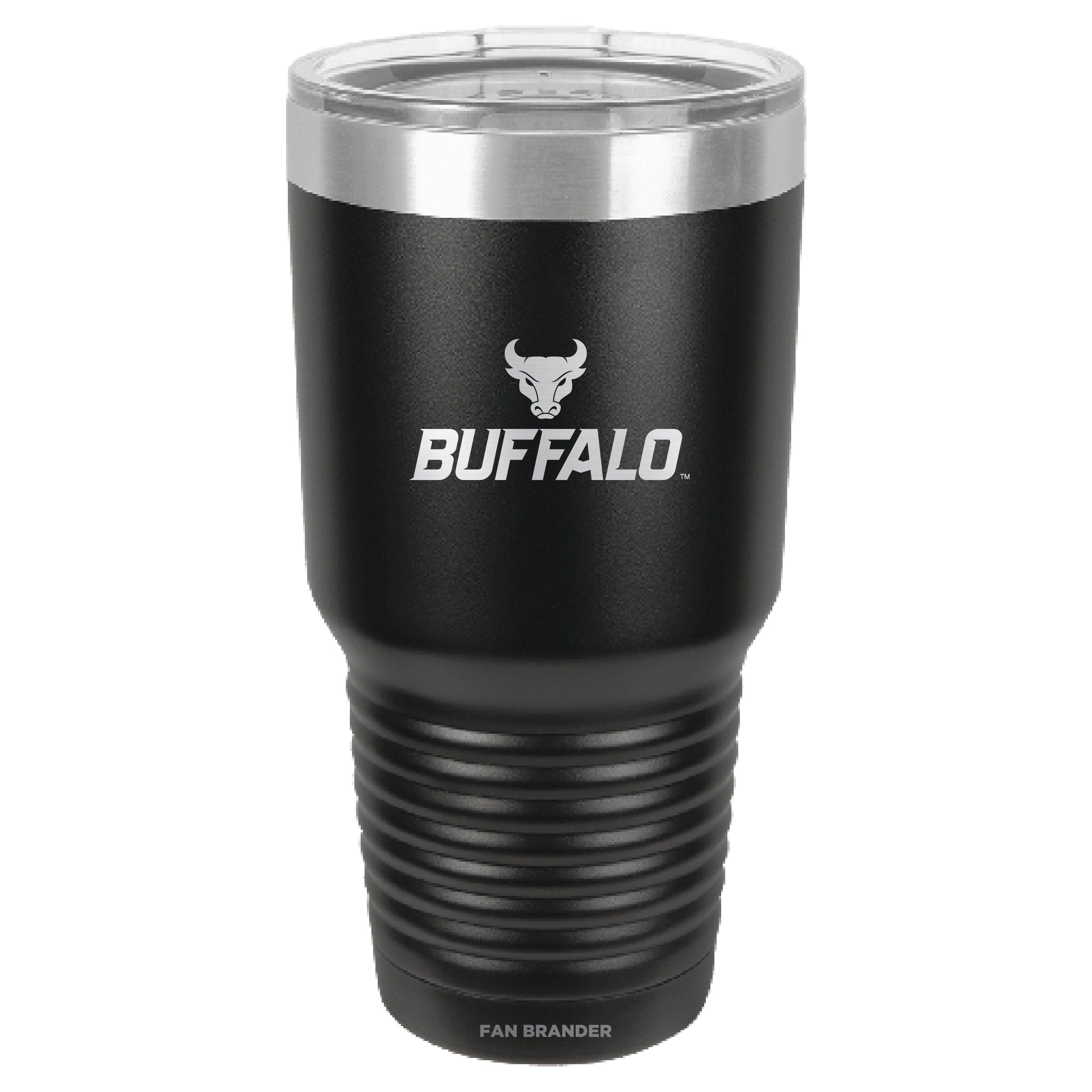 Fan Brander 30oz Stainless Steel Tumbler with Buffalo Bulls Etched Primary Logo