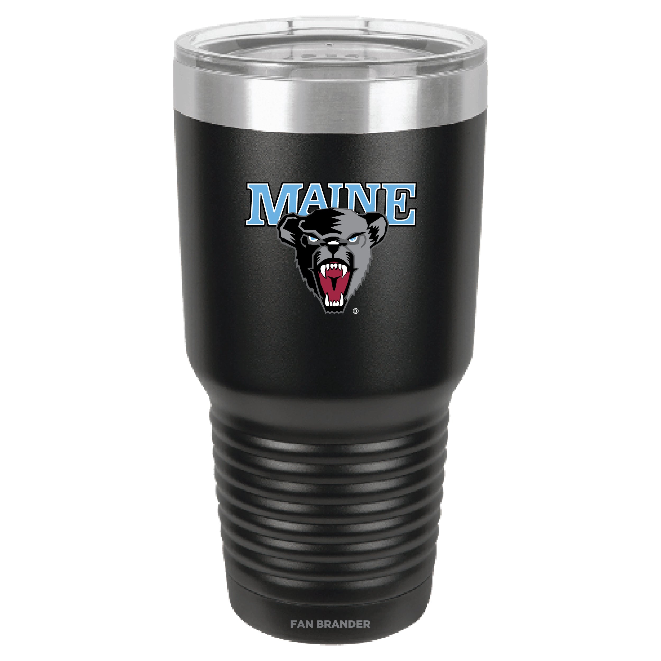 Fan Brander 30oz Stainless Steel Tumbler with Maine Black Bears Primary Logo