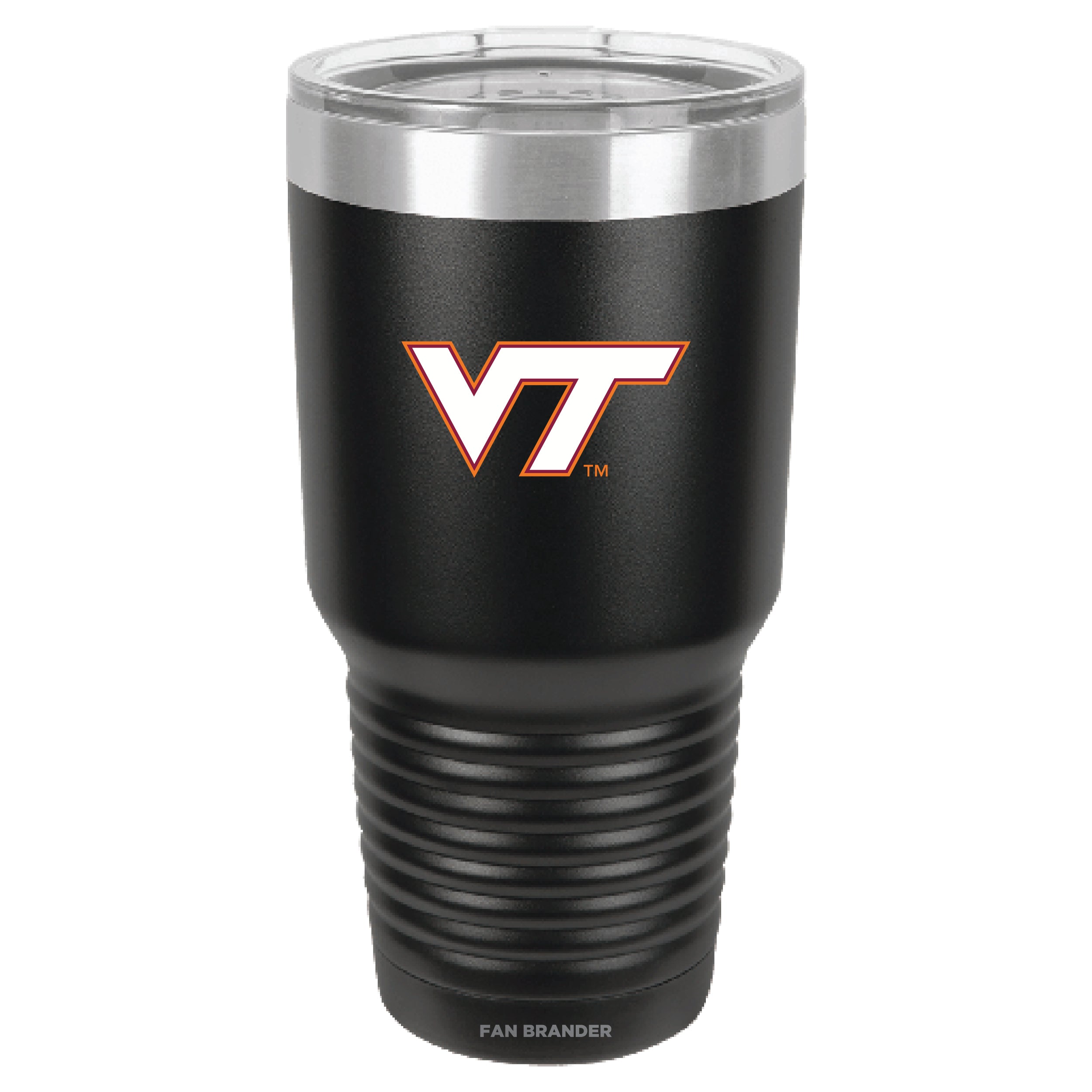 Fan Brander 30oz Stainless Steel Tumbler with Virginia Tech Hokies Primary Logo