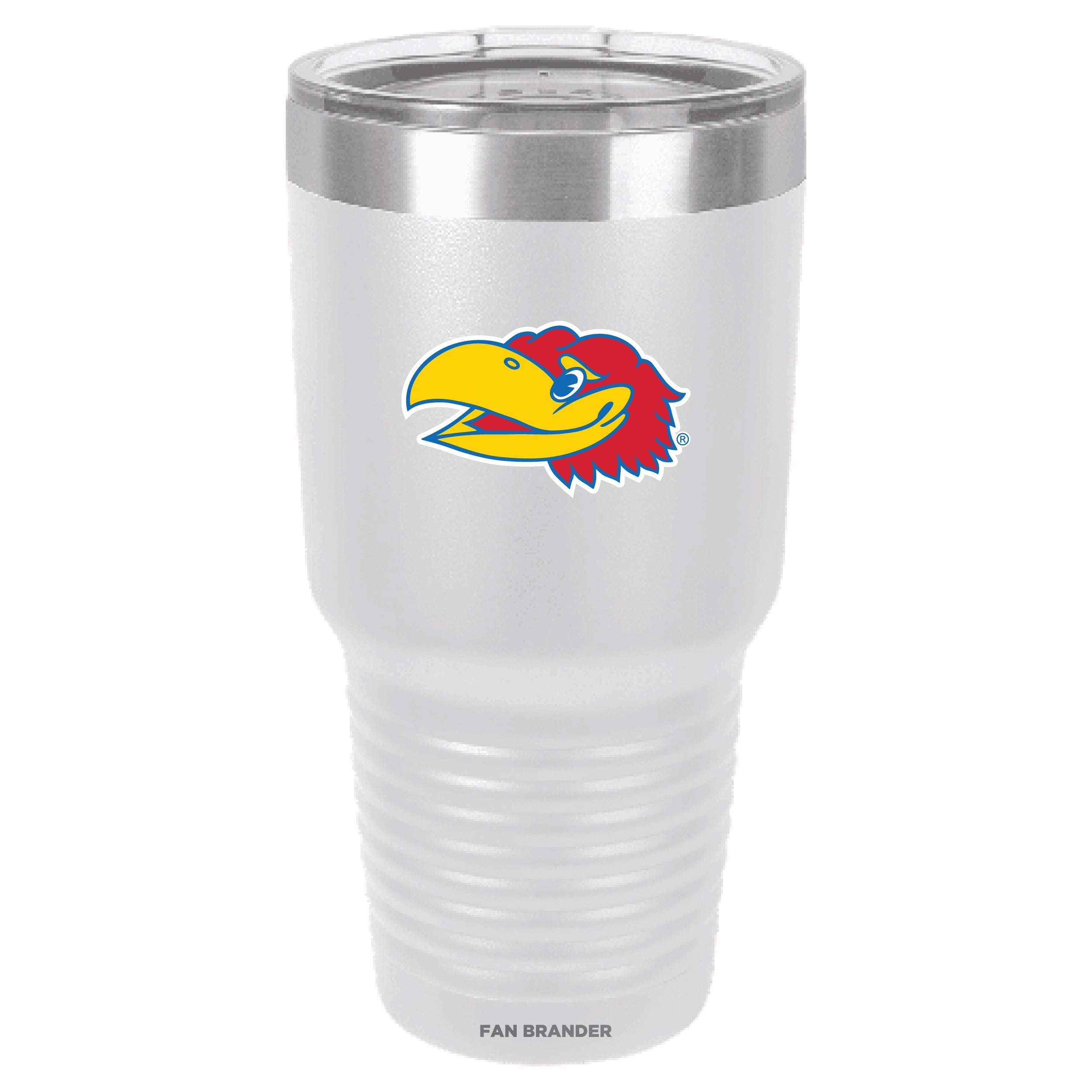 Fan Brander 30oz Stainless Steel Tumbler with Kansas Jayhawks Secondary Logo