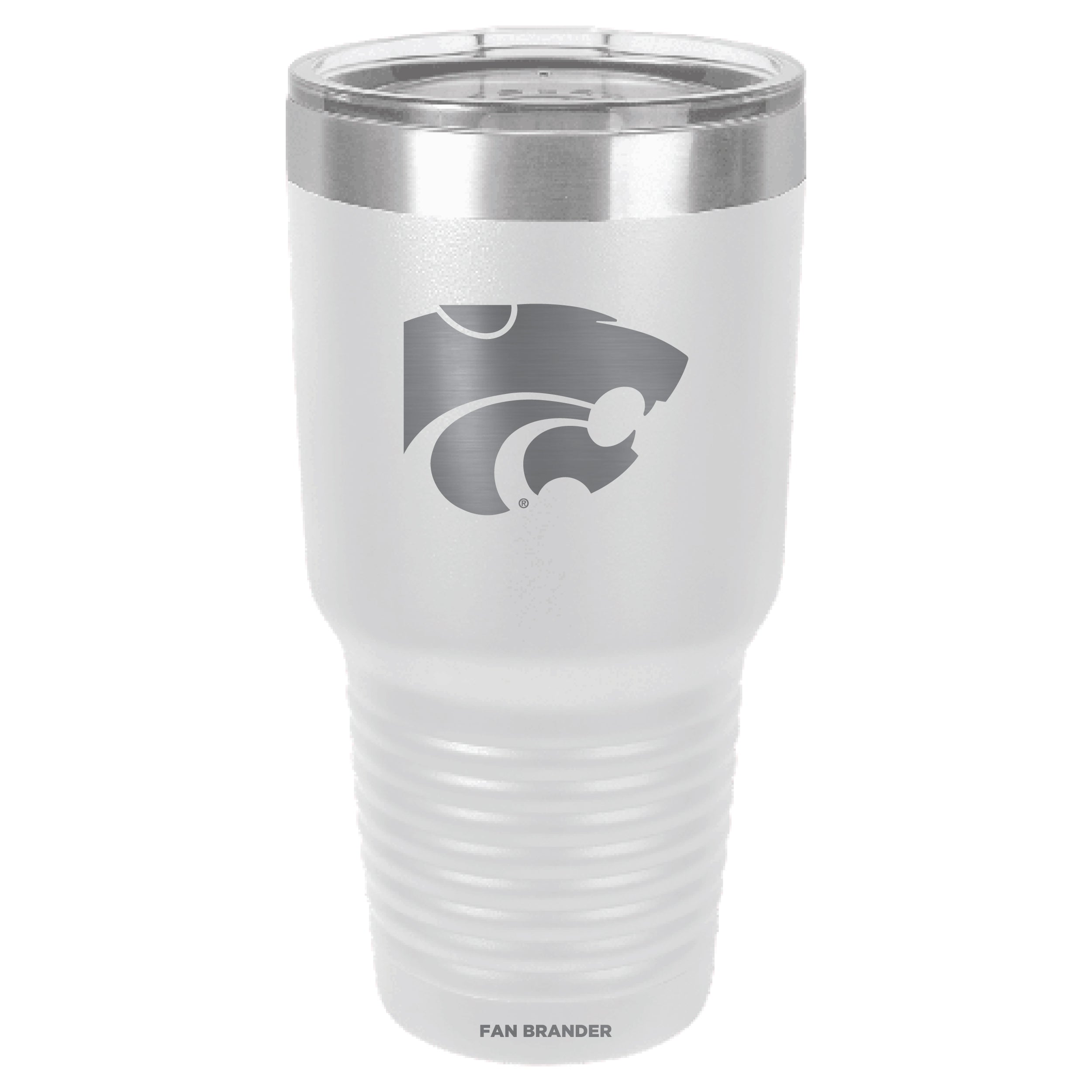 Fan Brander 30oz Stainless Steel Tumbler with Kansas State Wildcats Etched Primary Logo