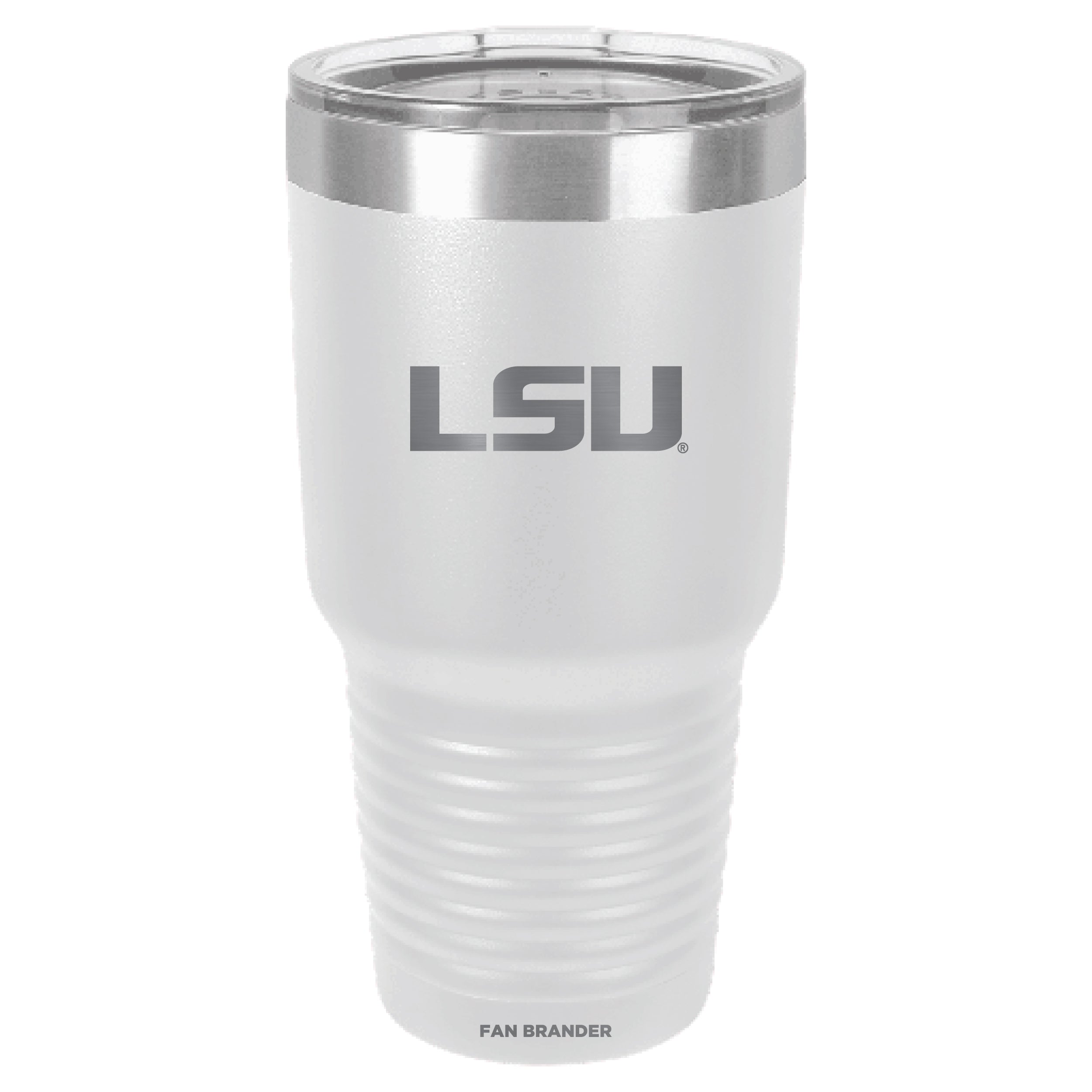 Fan Brander 30oz Stainless Steel Tumbler with LSU Tigers Etched Primary Logo