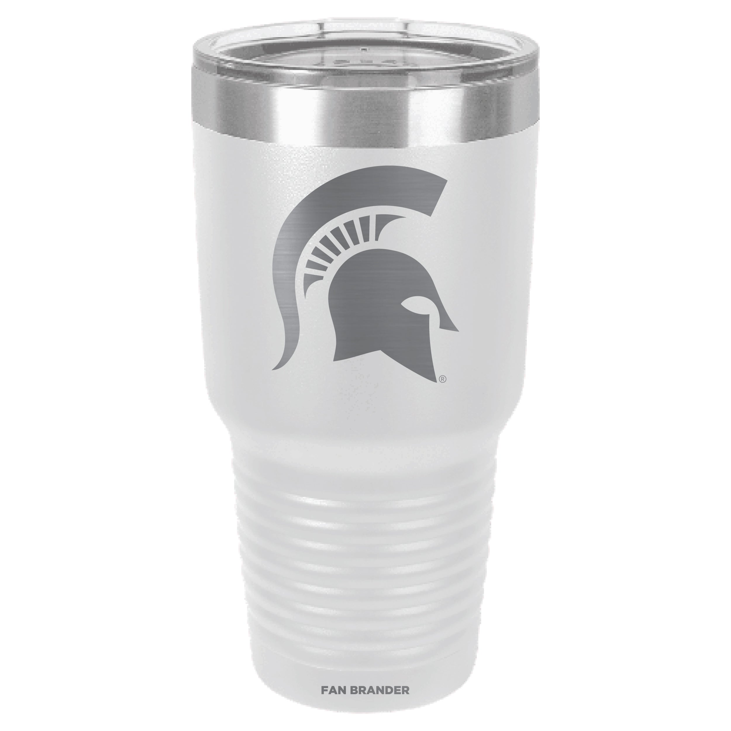 Fan Brander 30oz Stainless Steel Tumbler with Michigan State Spartans Etched Primary Logo