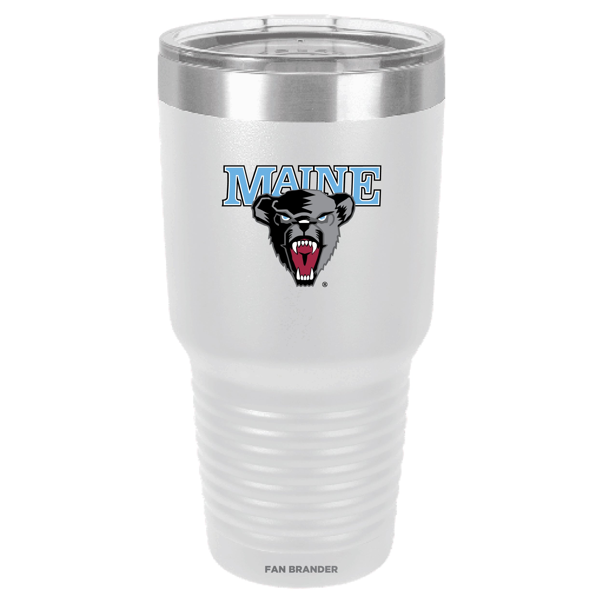 Fan Brander 30oz Stainless Steel Tumbler with Maine Black Bears Primary Logo