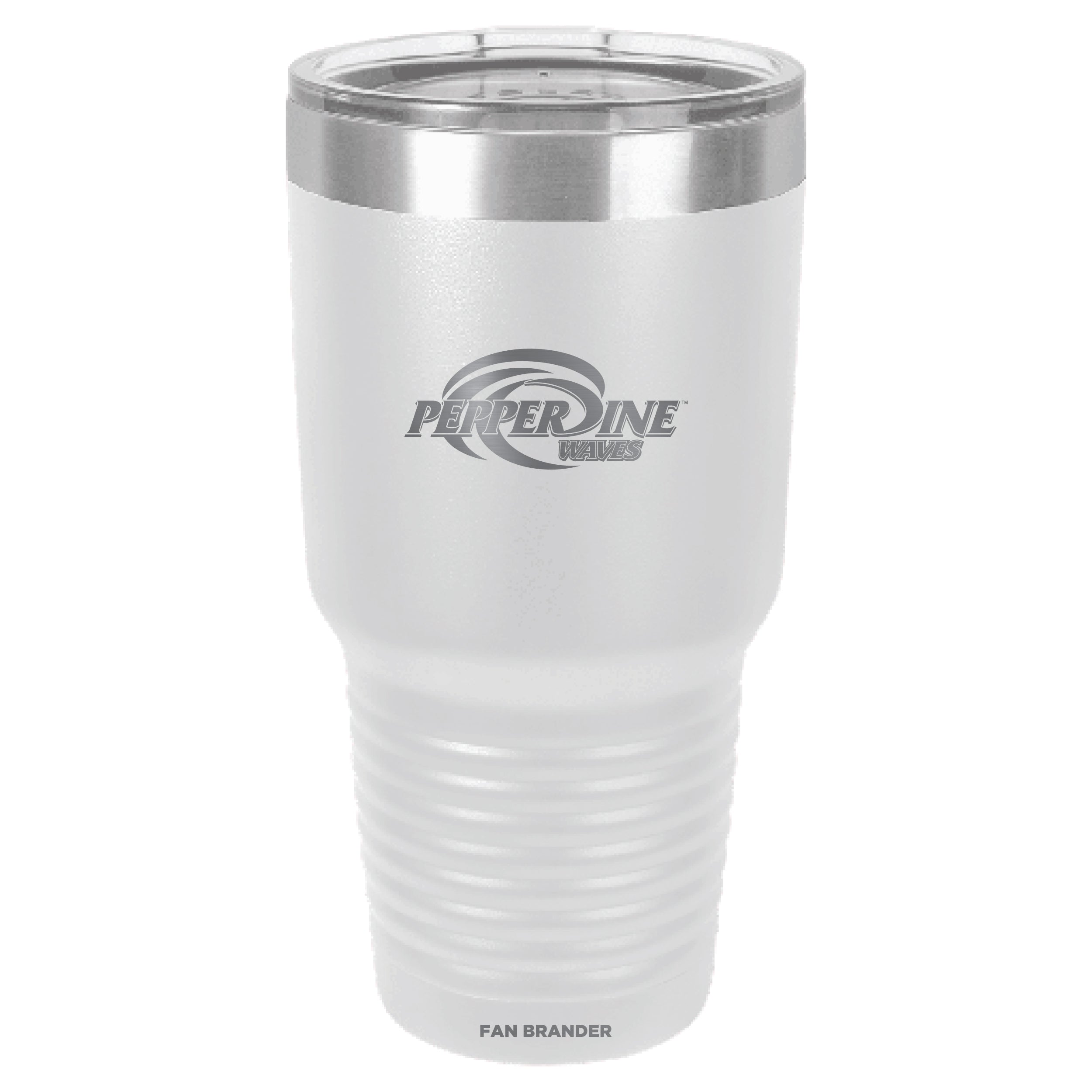 Fan Brander 30oz Stainless Steel Tumbler with Pepperdine Waves Etched Primary Logo