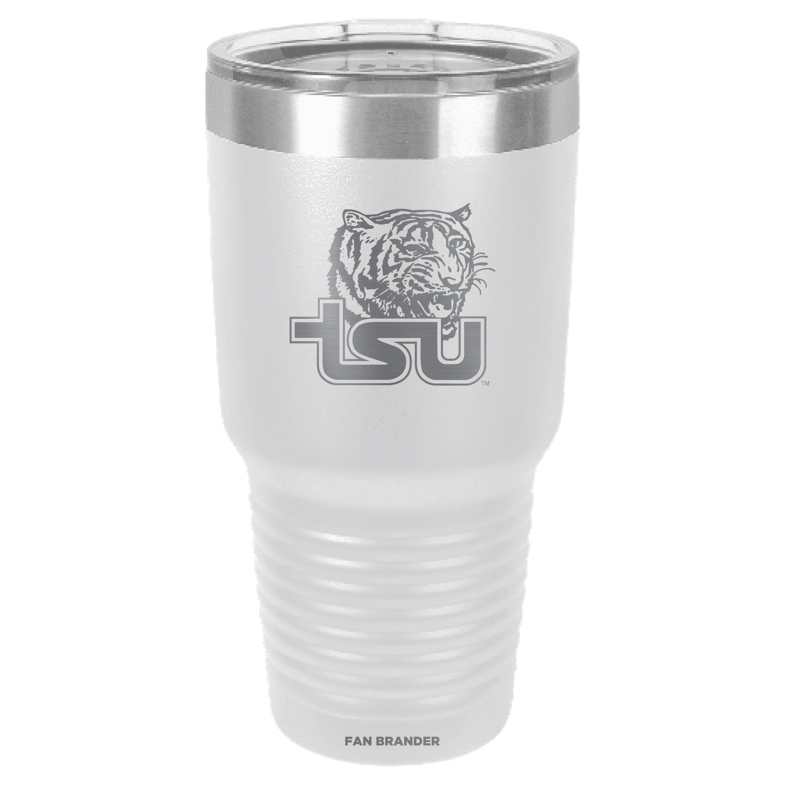 Fan Brander 30oz Stainless Steel Tumbler with Tennessee State Tigers Etched Primary Logo