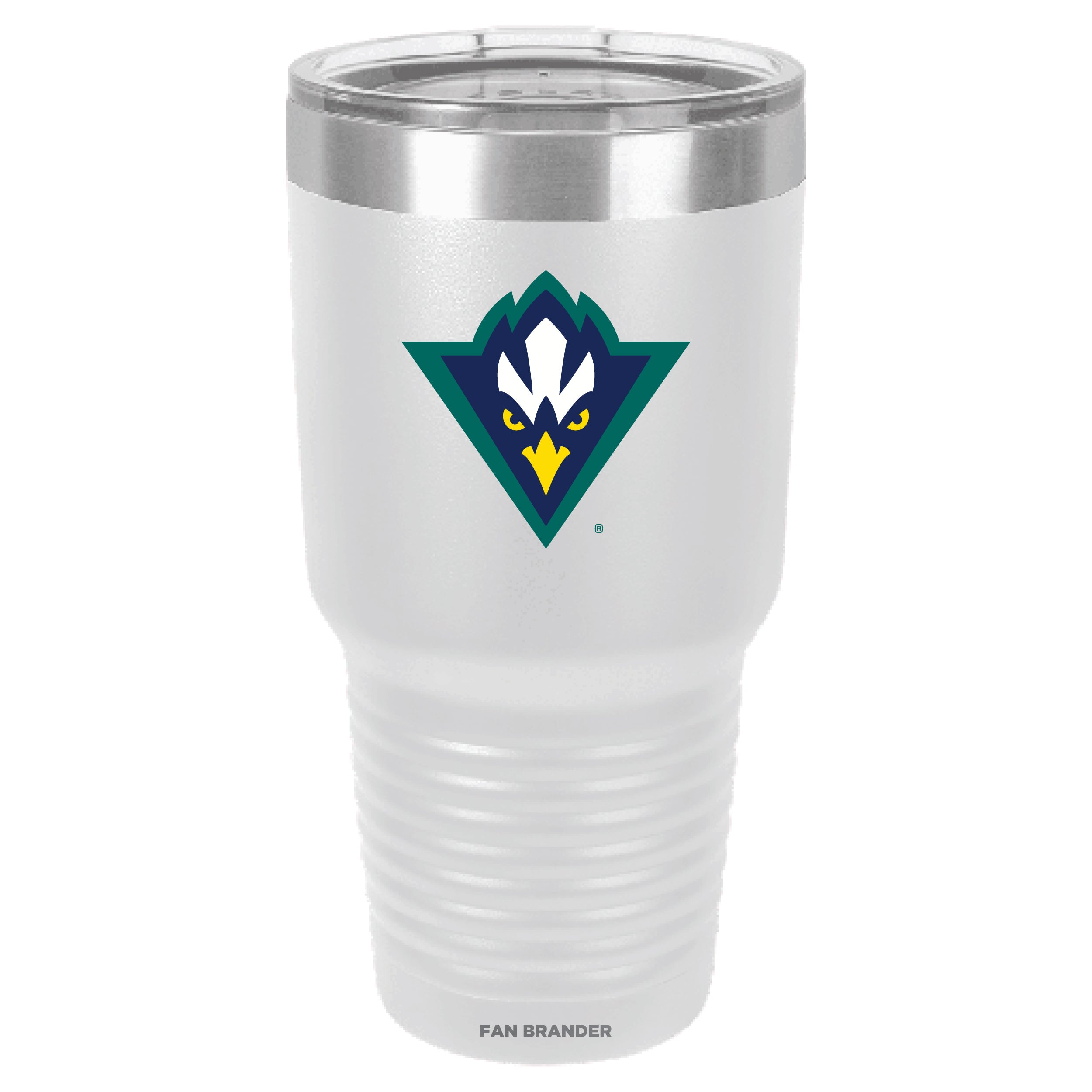 Fan Brander 30oz Stainless Steel Tumbler with UNC Wilmington Seahawks Secondary Logo