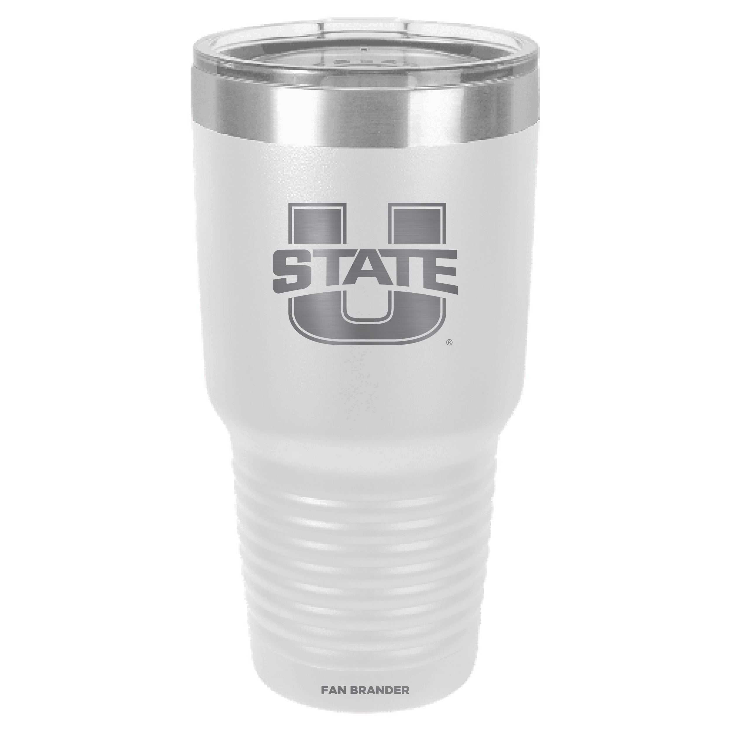 Fan Brander 30oz Stainless Steel Tumbler with Utah State Aggies Etched Primary Logo