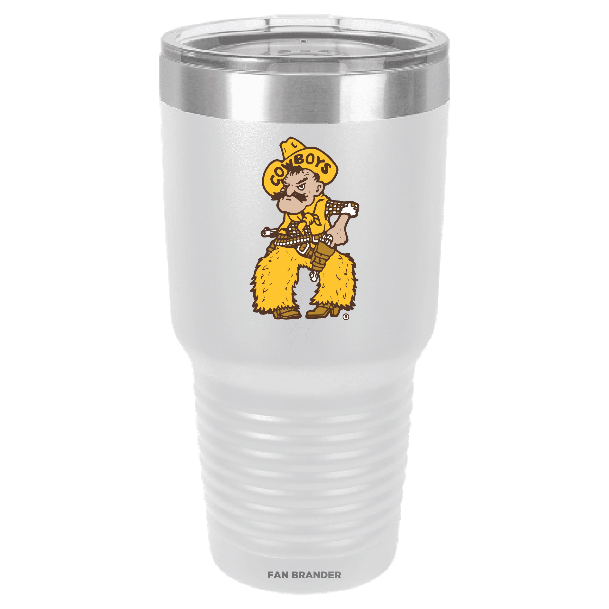 Fan Brander 30oz Stainless Steel Tumbler with Wyoming Cowboys Secondary Logo