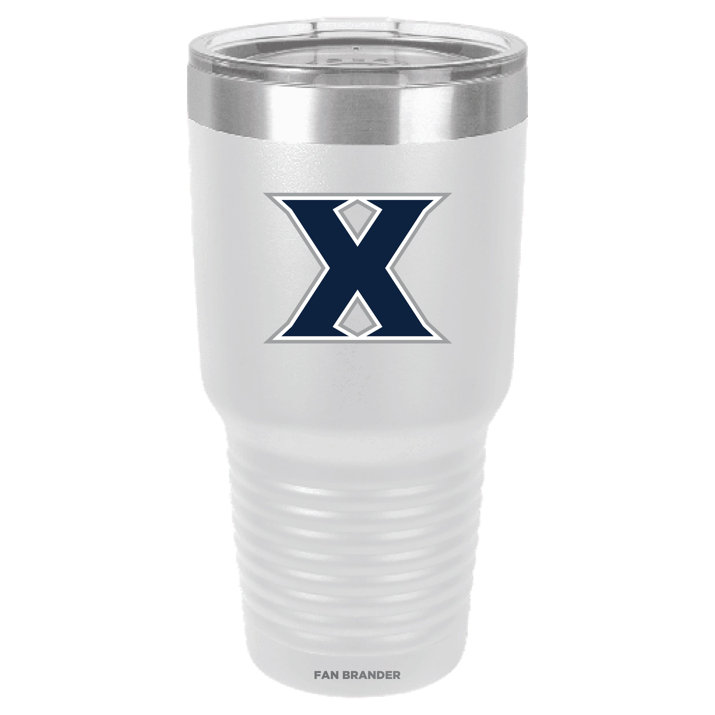 Fan Brander 30oz Stainless Steel Tumbler with Xavier Musketeers Primary Logo