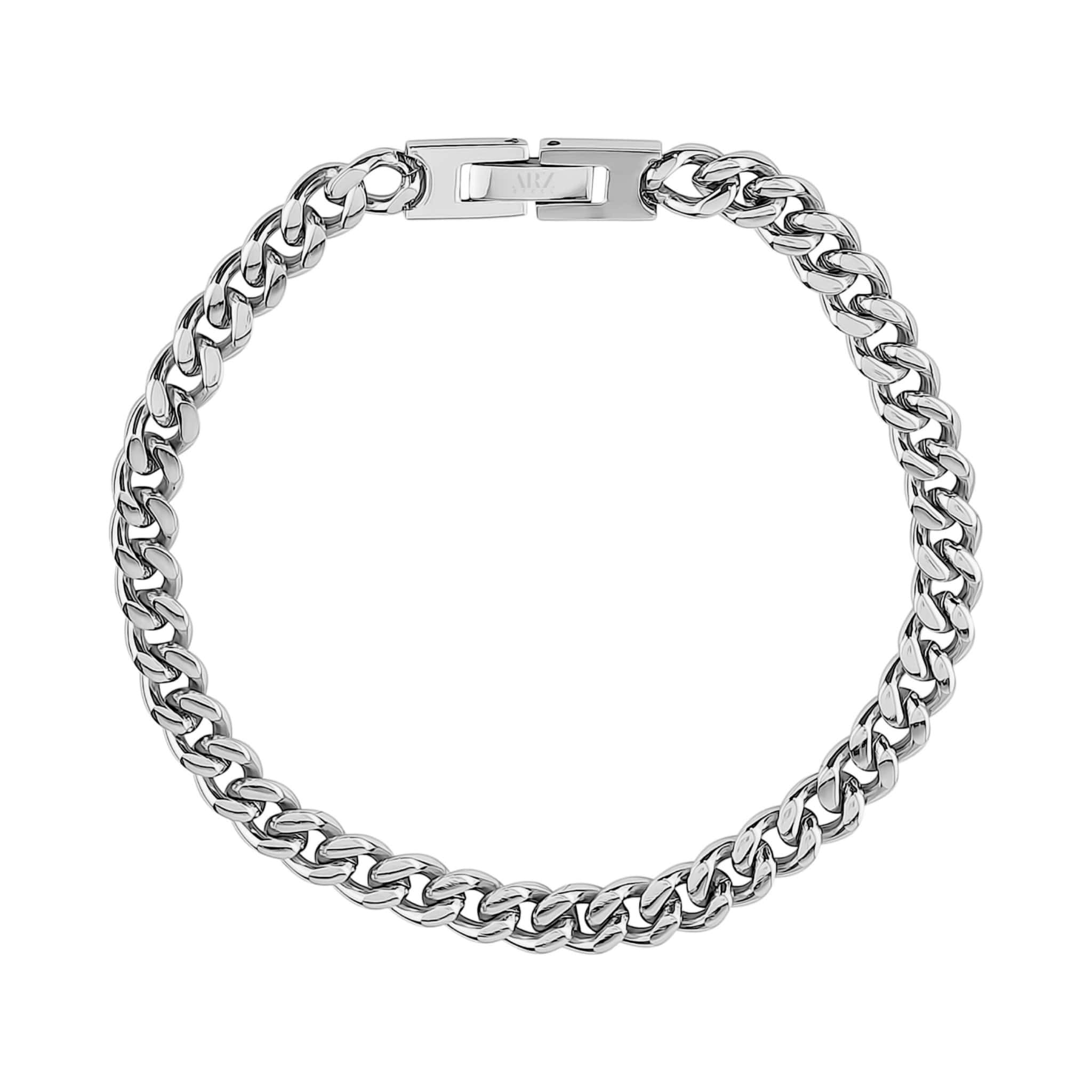 A.R.Z 6mm Gold Steel Curb Link Bracelet