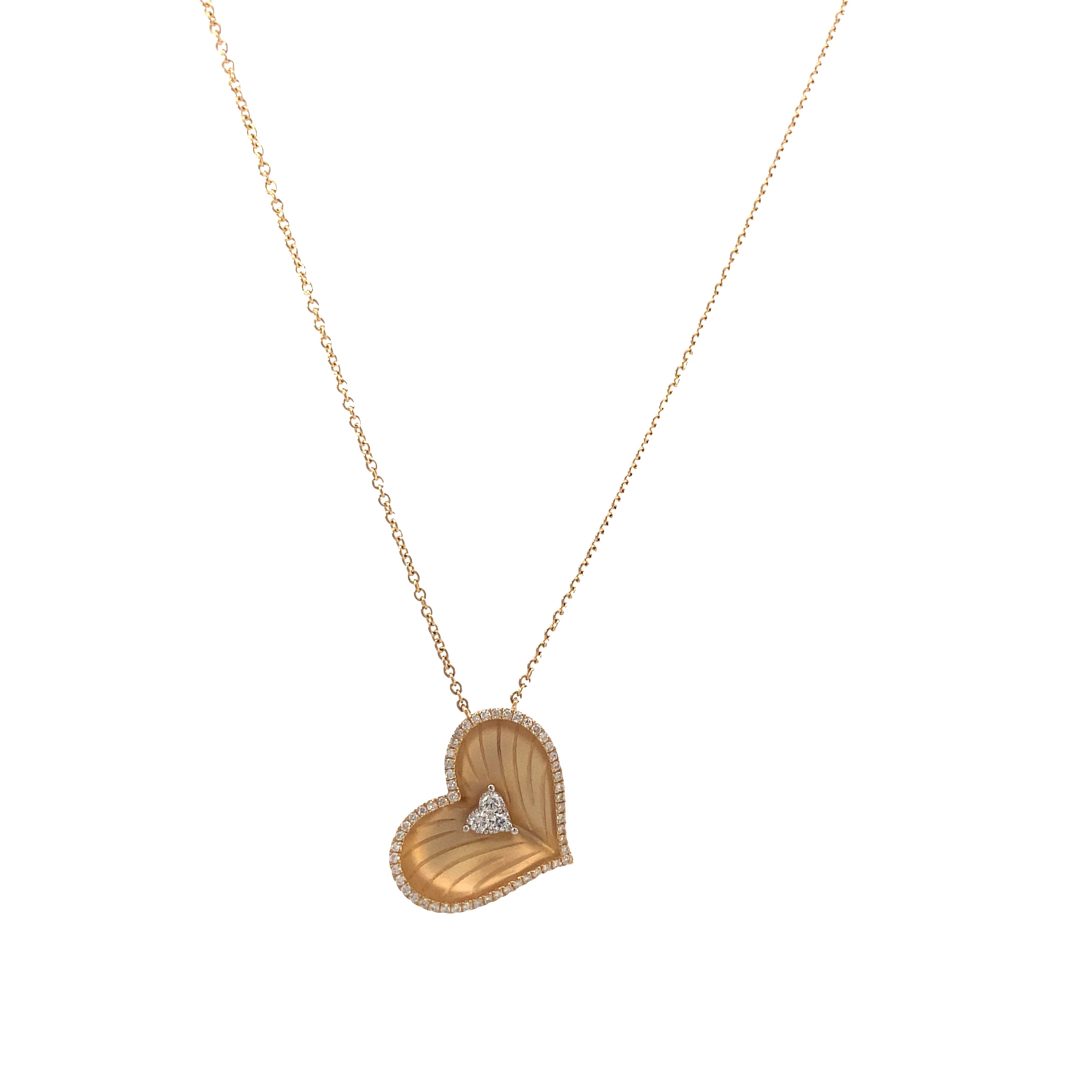 18K Gold and Diamond Enchanting Love Embrace Heart-Shaped Pendant