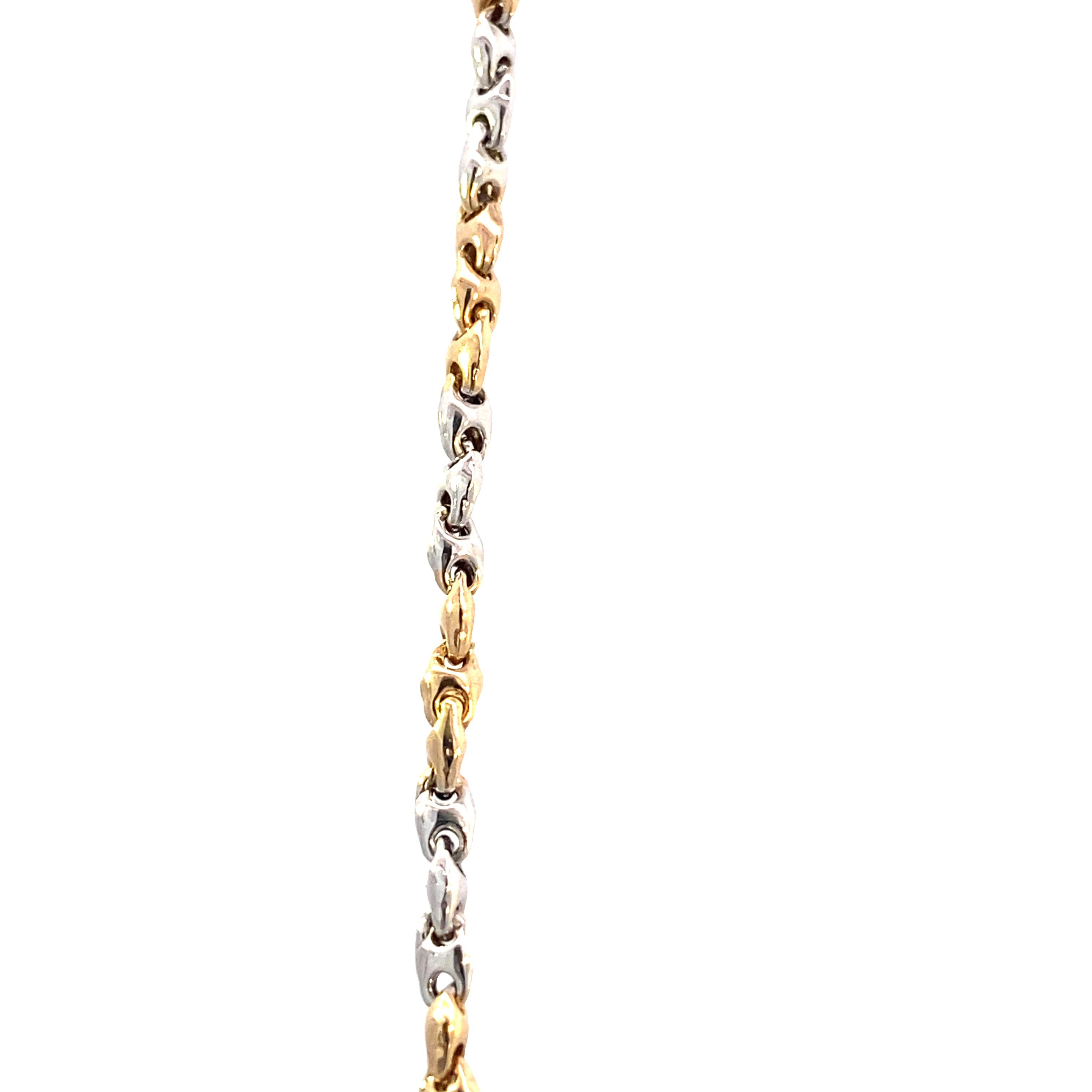 18K Gold Elegant Two-Tone Link Chain