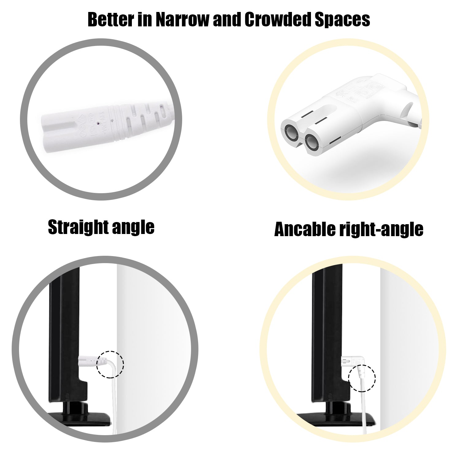 UK White Power Cable 3 Prong to Right Angled 90 Degree IEC C7 Figure 8 Cord Samsung Philips Toshiba LG Sony Sharp Panasonic LED Flat TV Sky Plus HD Box