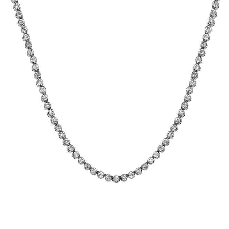 30 Inch Diamond Crown Prong Tennis Necklace