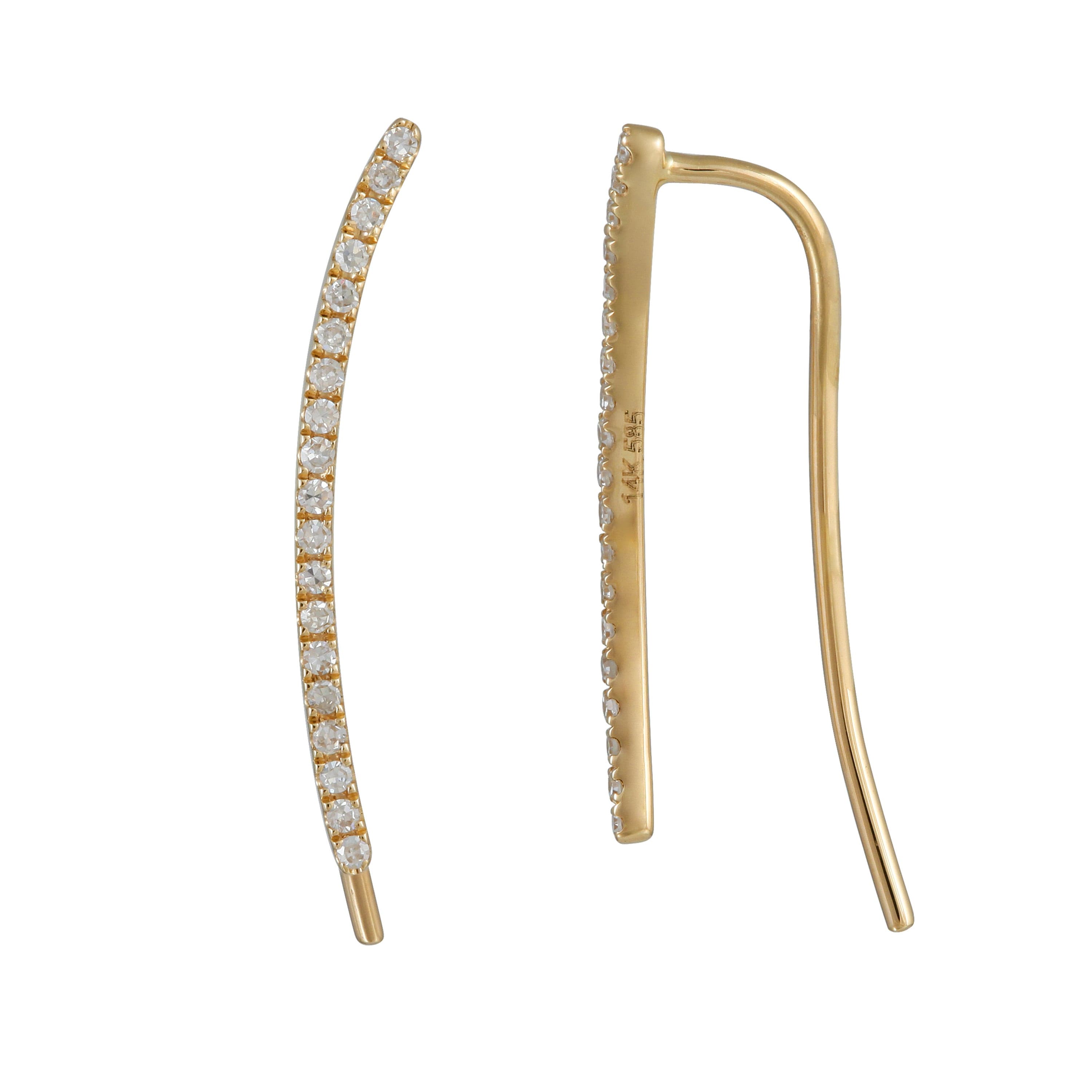 Slim Curve Diamond Crawler Earring