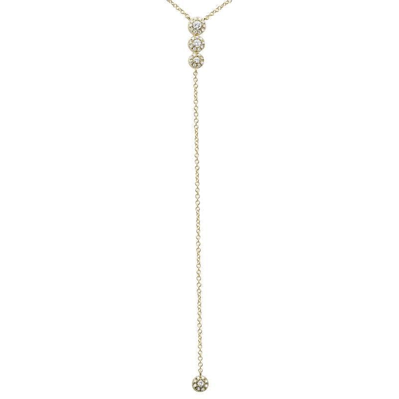 Diamond Halo Lariat Chain Necklace
