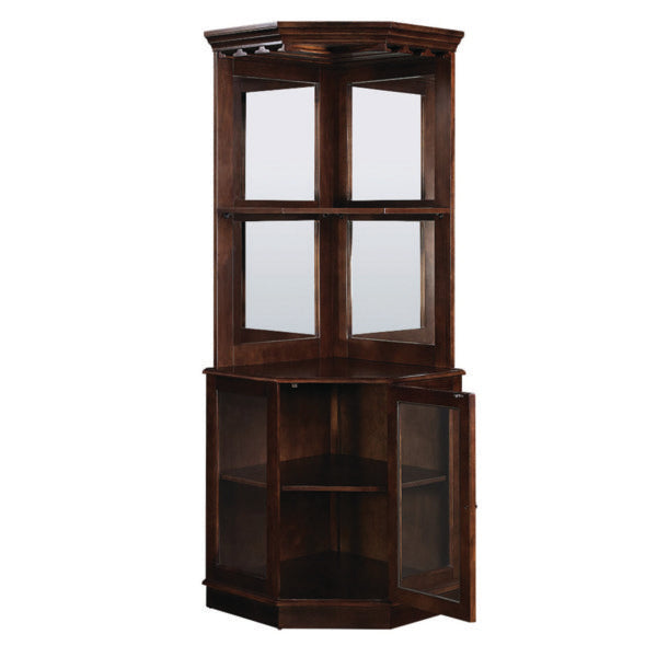 RAM Game Room Corner Bar Cabinet - Cappuccino