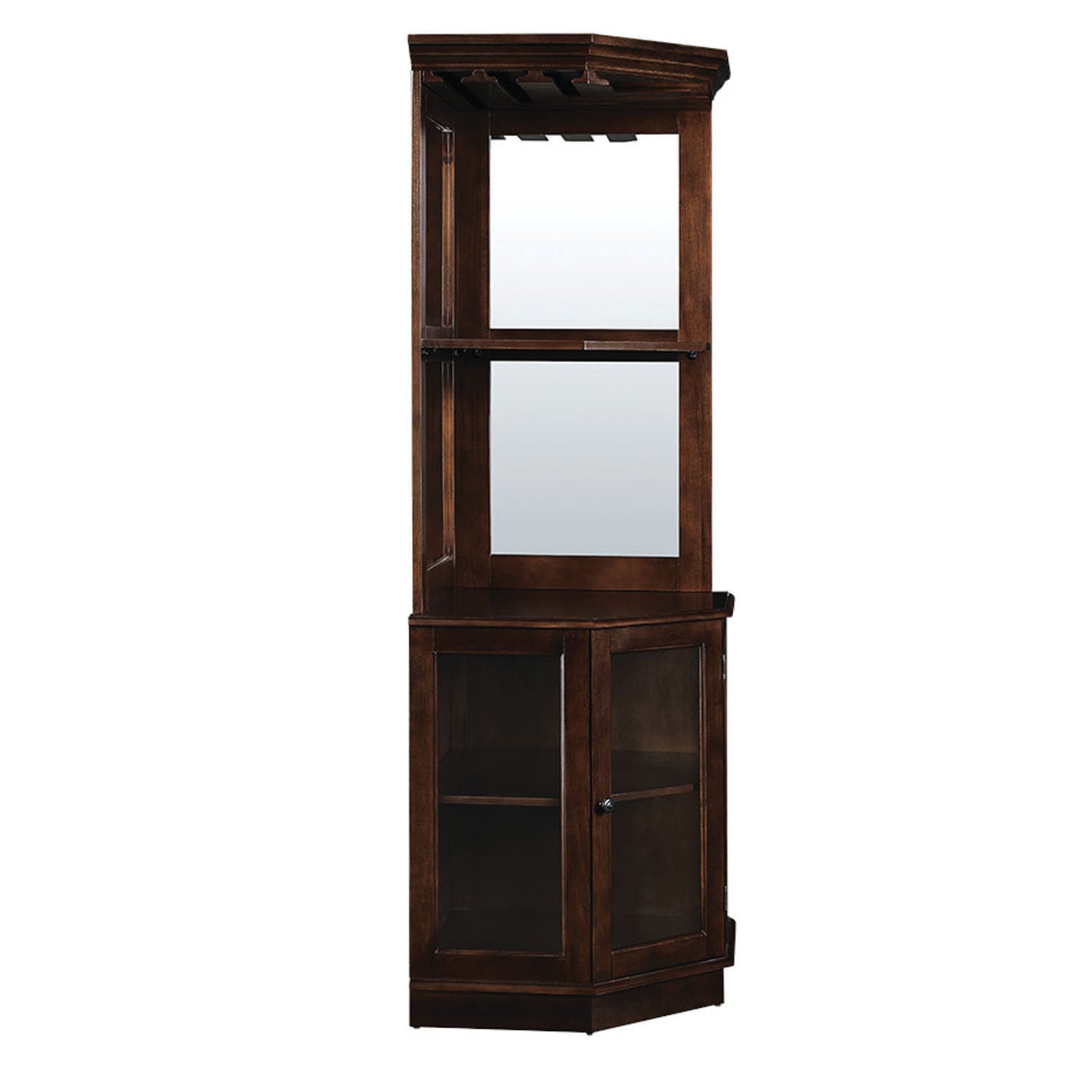 RAM Game Room Corner Bar Cabinet - Cappuccino