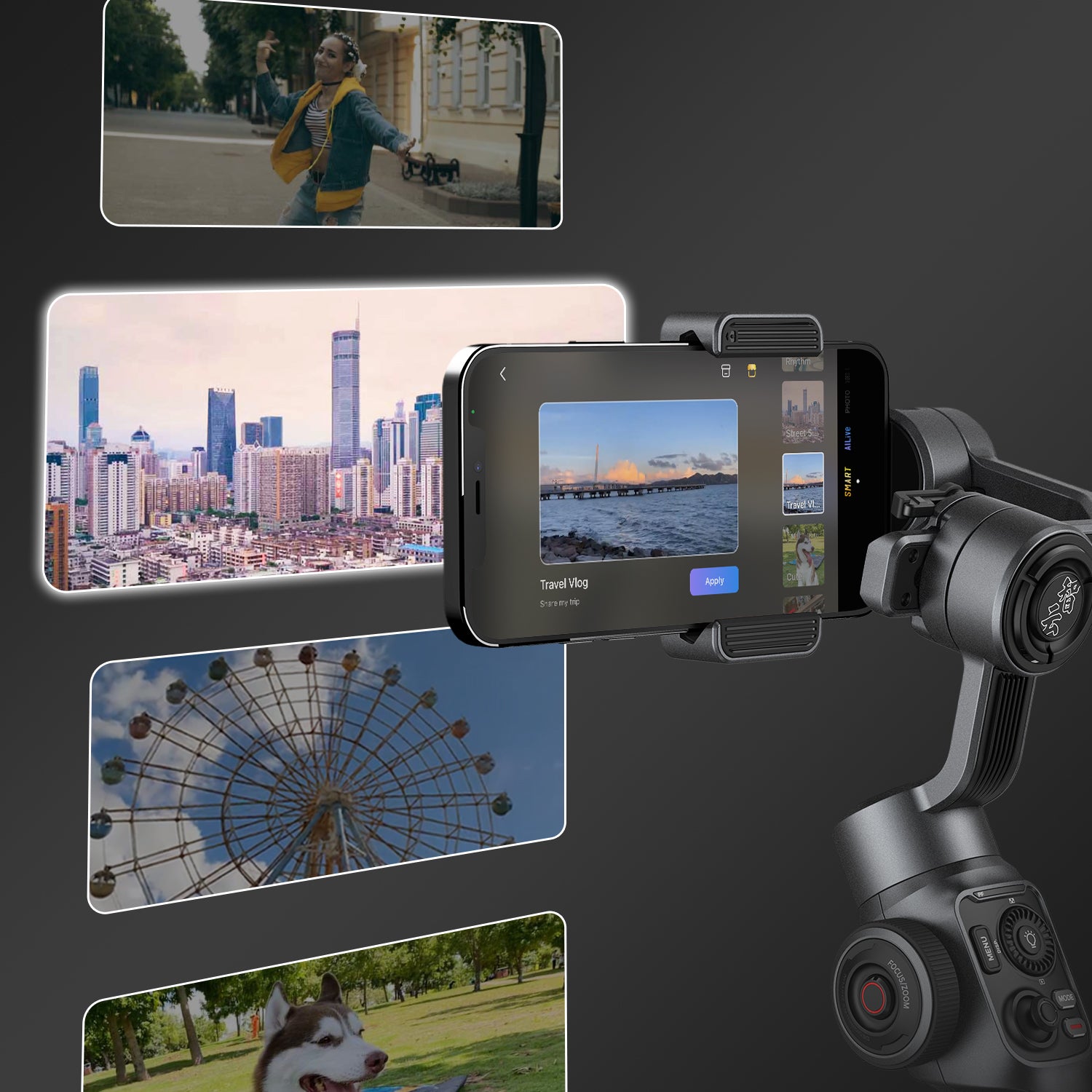 Dozens of video templates are available under SMART mode