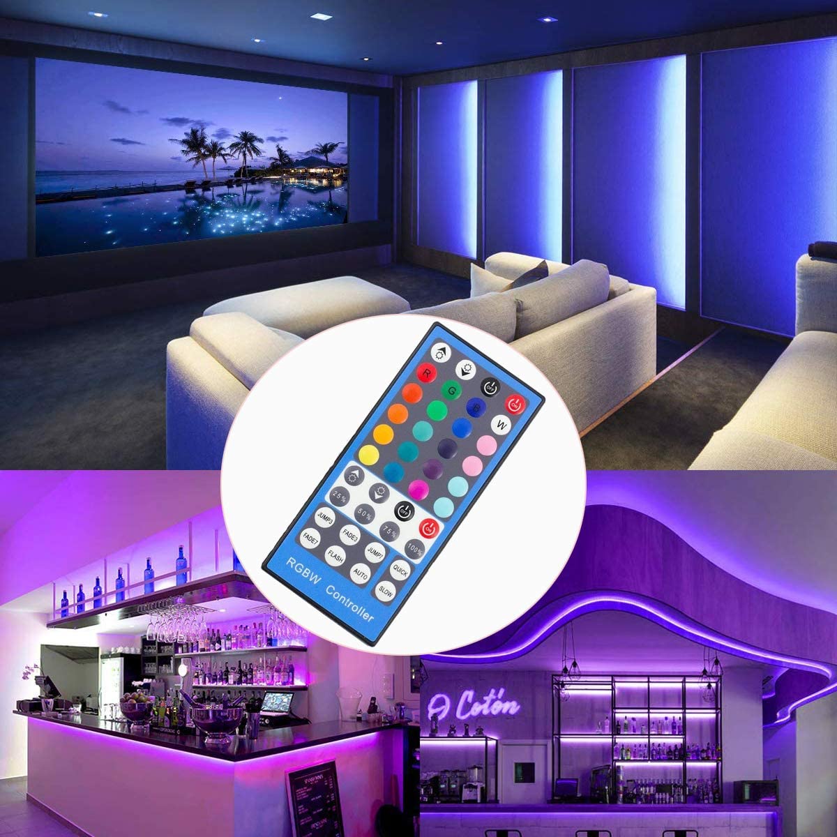 AIBOO IR Remote Controller 40 Keys RGBW Led Wireless Dimmer for RGB/RGBW 3528 5050 LED Strip Lights