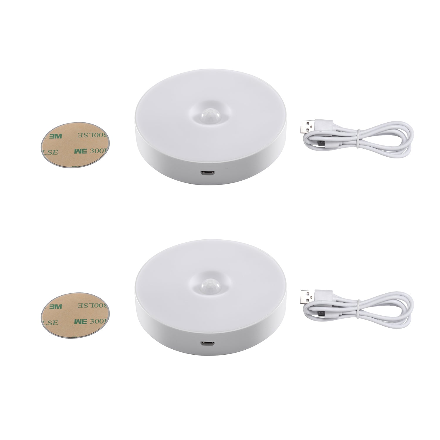 AIBOO Battery Powered LED Motion Sensor Puck Lights (2 Packs/Lot)