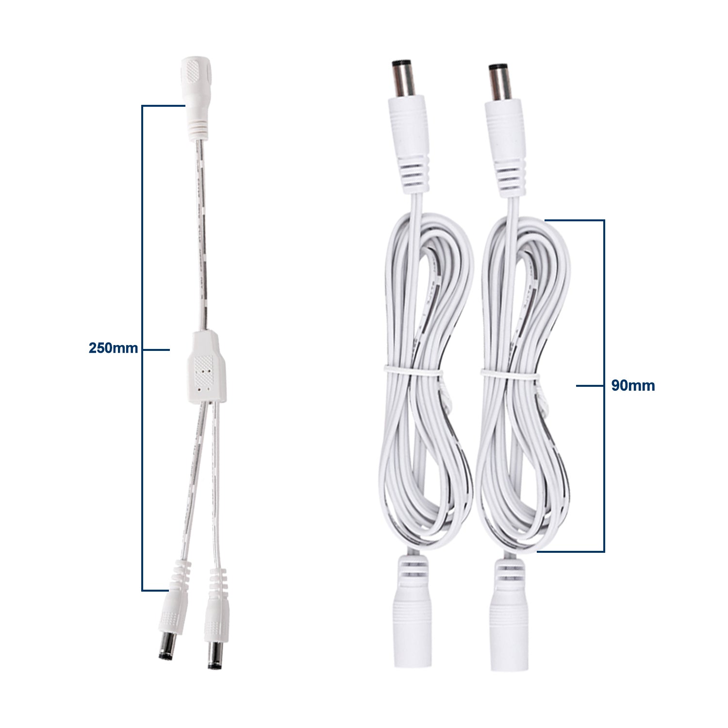 5.5 X 2.1 female dc connector transfer to 2 Port 5.5 X 2.1 male DC connector