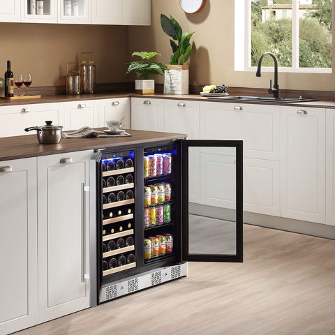 dual zone beverage and wine cooler