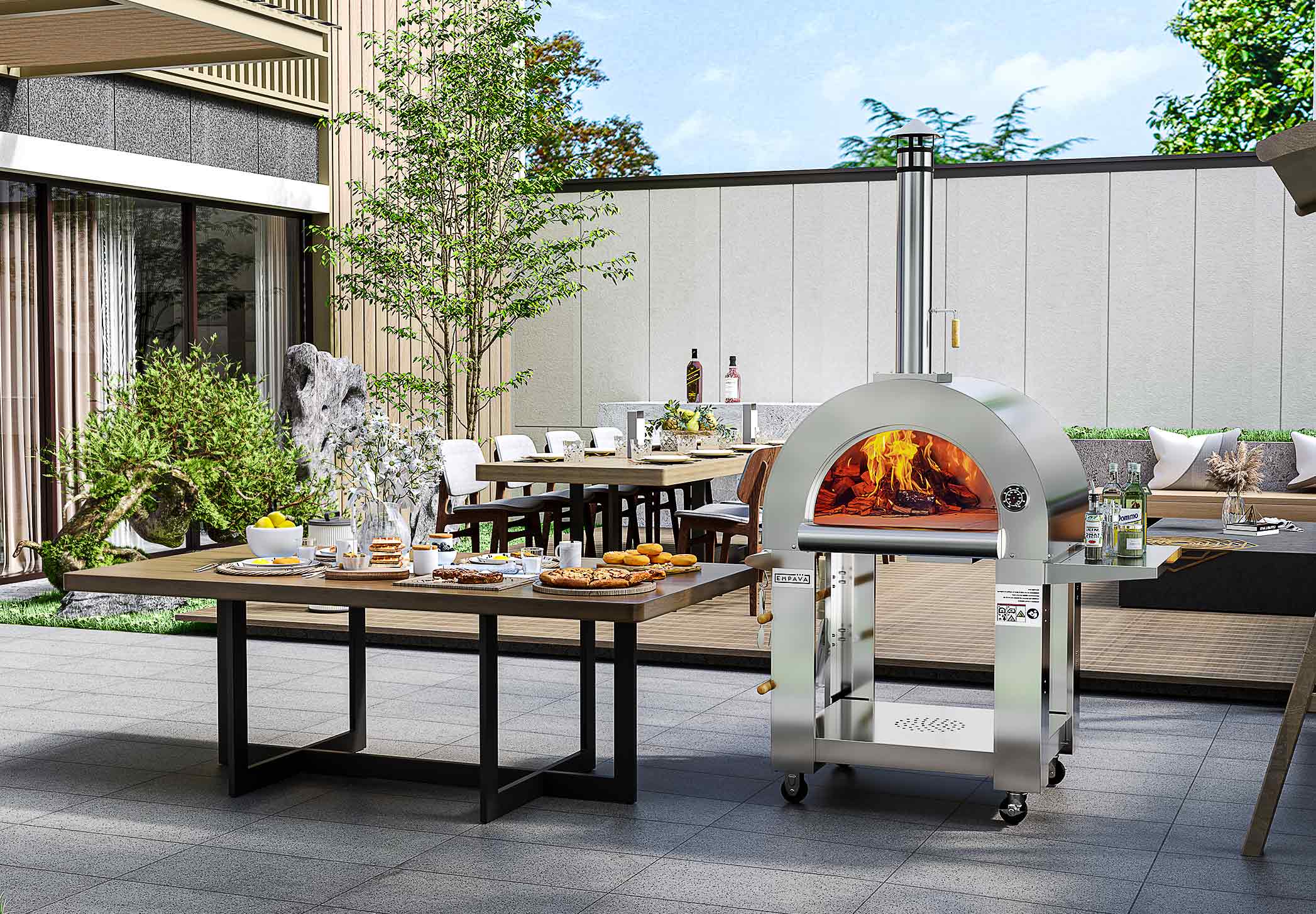 Empava Propane Tank Burning Outdoor Pizza Oven with Accessories in Stainless Steel EMPV-PG03