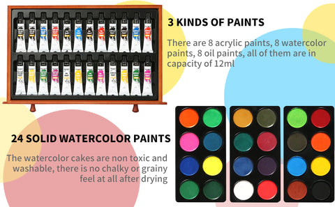 watercolor painting set, oil painting set, acrylic painting set